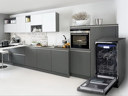 Freestanding dishwasher photo in the kitchen interior