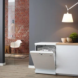 Freestanding dishwasher photo in the kitchen interior