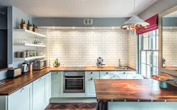 Kitchen interior with only lower cabinets photo