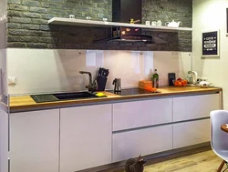Kitchen interior with only lower cabinets photo