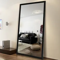 Floor mirror in the bedroom photo