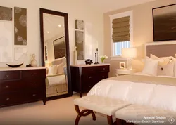Floor mirror in the bedroom photo