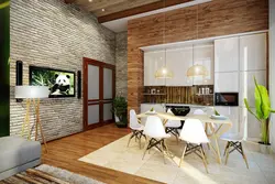 Eko daxili mətbəx qonaq otağı