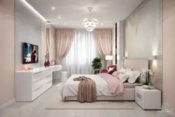 Small bedroom interior with white furniture