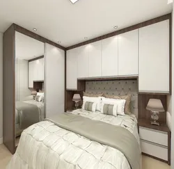 Інтэр'ер дызайн маленькай спальні з шафай