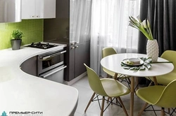 Kitchen interior black white green
