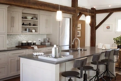 Photo of a kitchen with beams on the ceiling photo