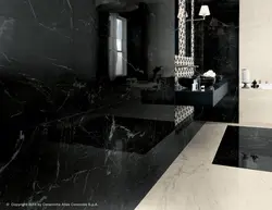 Qara Və Ağ Mərmər Plitələrdə Vanna Otağı Dizaynı