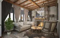Living Room Design In Chalet Style