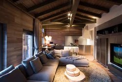 Chalet Uslubida Yashash Xonasi Dizayni