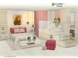 Sims 4 дизайнындағы жатын бөлме