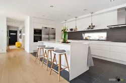 Photo of laminate flooring in the kitchen combination