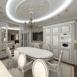 Интерьер столовой гостиной классика