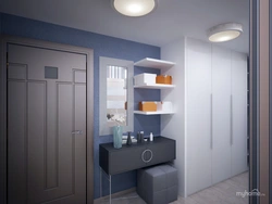 Gray-blue hallway interior