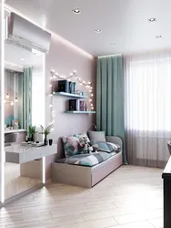 Design of living room, bedroom and children's room in one room