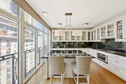 Kitchen with stained glass window design photo