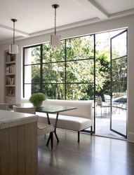 Kitchen with stained glass window design photo