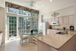 Kitchen with stained glass window design photo