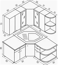 Corner Kitchen Photo Diagram