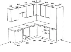 Burchakli oshxona fotosurati diagrammasi