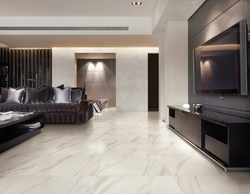 Marble in the interior of the kitchen living room