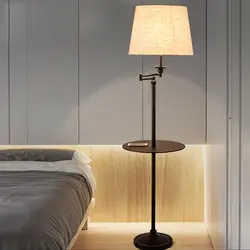 Floor lamps in the bedroom interior photo