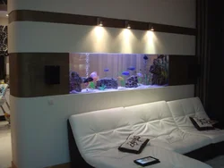 Bedroom interior with aquarium