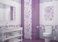 Bathroom tiles with flowers photo