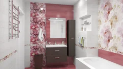 Bathroom tiles with flowers photo