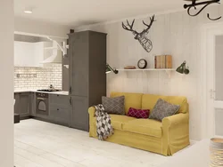 Kitchen interior with mini sofa