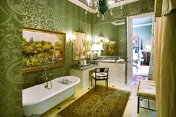 Bathroom in olive color design