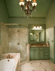 Bathroom in olive color design