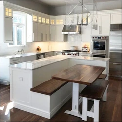 Small kitchen design with island