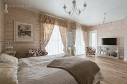 Bedroom interior made of laminated timber