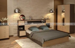 Bedroom interior with wenge bed
