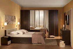 Bedroom interior with wenge bed