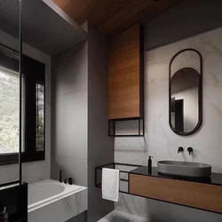 Bathroom interior concrete wood