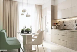 Kitchen interior in beige style