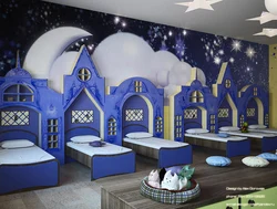 Decorating a bedroom in a kindergarten in photos