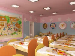 Decorating a bedroom in a kindergarten in photos