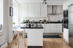 White Kitchen Design With Island