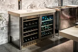 Wine cabinet in the kitchen interior photo