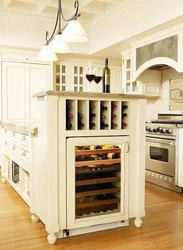 Wine cabinet in the kitchen interior photo