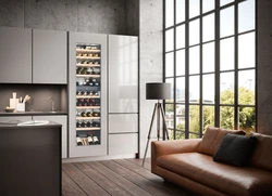Wine cabinet in the kitchen interior photo