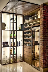 Wine Cabinet In The Kitchen Interior Photo