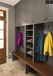 Narrow wardrobe in the hallway photo