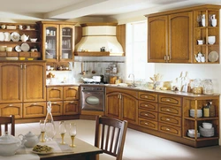 Kitchen design with corner hood