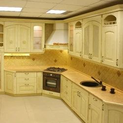 Kitchen design with corner hood