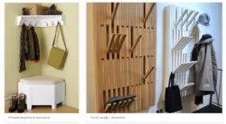 Hallway slats with hooks photo