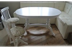 Oval dining table for kitchen photo